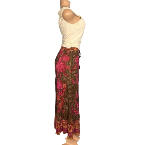 Intimately Free People Pink and Brown Metallic Wide Leg Boho Pants - Picture 3 of 10